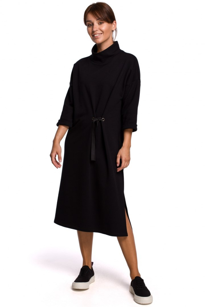 Sukienka Midi - Bawełniana - czarna